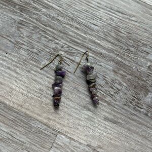 Elegant Purple Stone Dangle Earrings